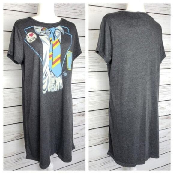 Junk Food AC/DC Shirt Dress Gray Graphic Band Size XS Summer Casaul - Picture 1 of 5